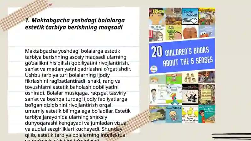 Estetik tarbiya berishning vazifalari 3