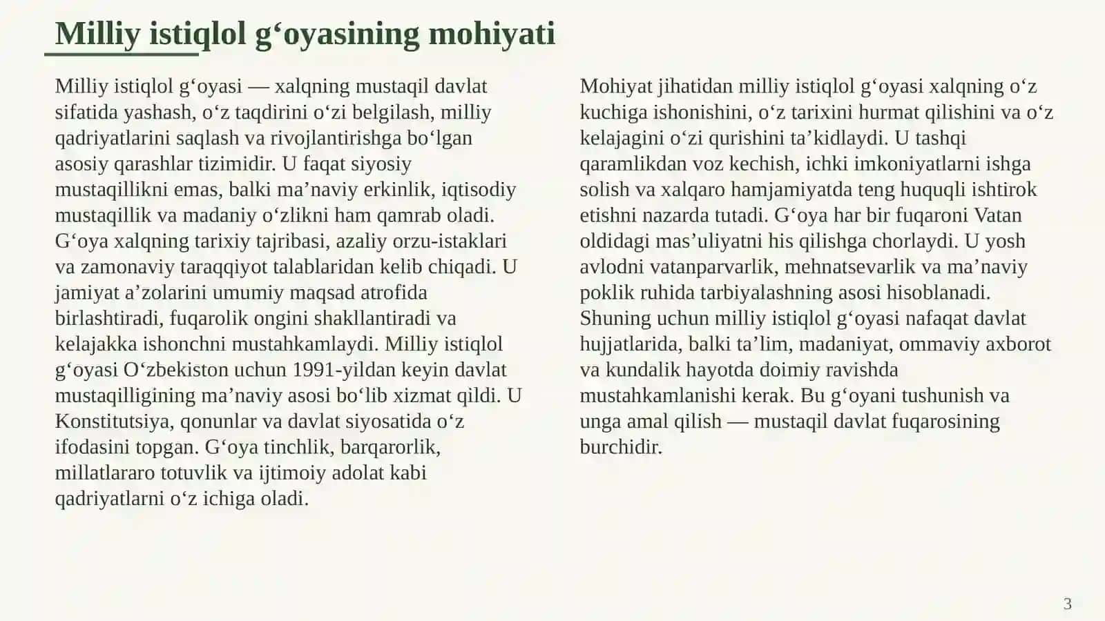 MILLIY ISTIQLOL G‘OYASI VA UNING JAMIYAT HAYOTIDAGI AHAMIYATI 3