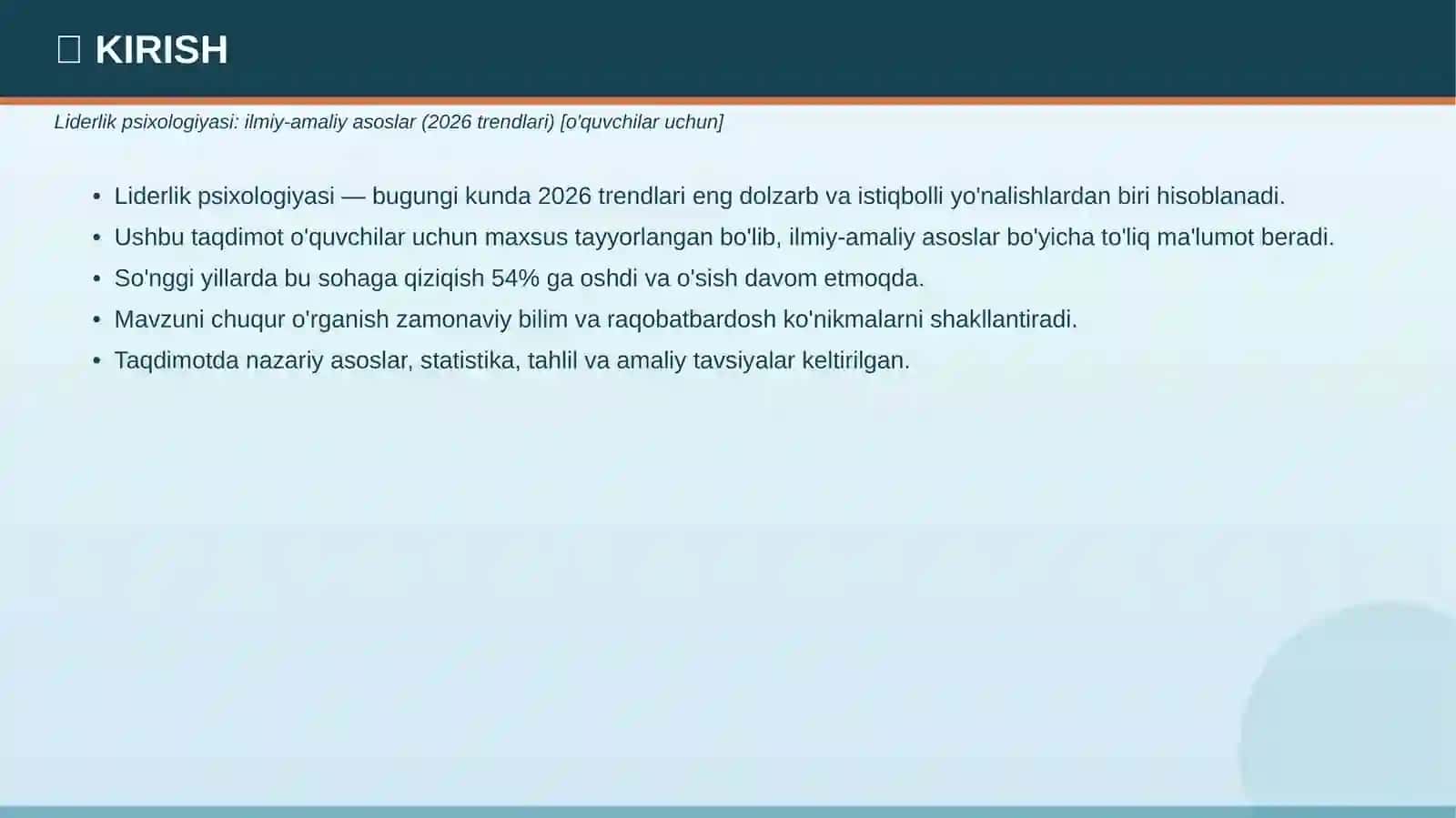 Liderlik psixologiyasi: ilmiy-amaliy asoslar (2026 trendlari) 3
