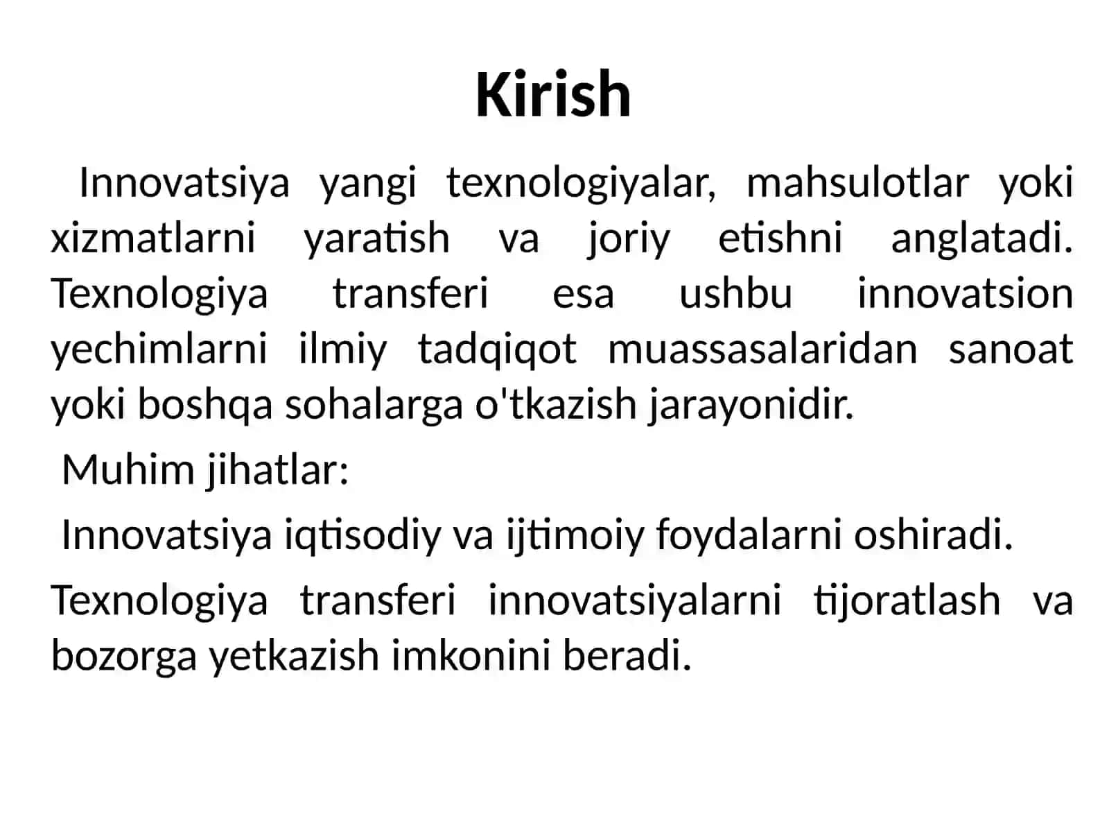 Innovatsion texnologiyalar transferi 3