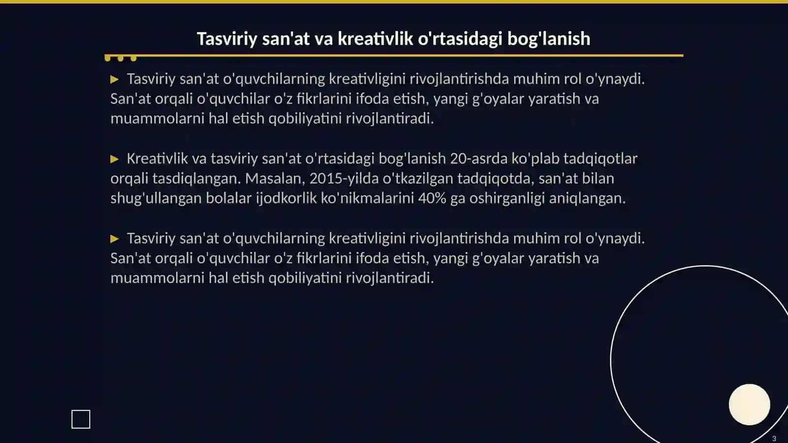 O'quvchilarda tasviriy san'at orqali kreativligini shakllantirish 3
