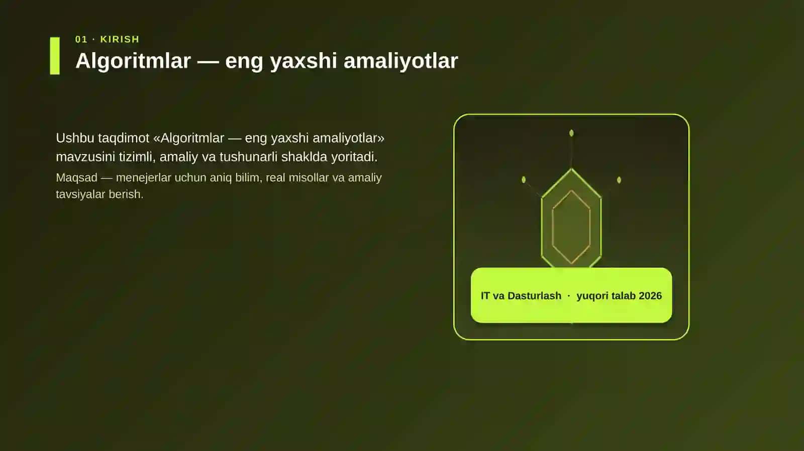 Algoritmlar - eng yaxshi amaliyotlar 3