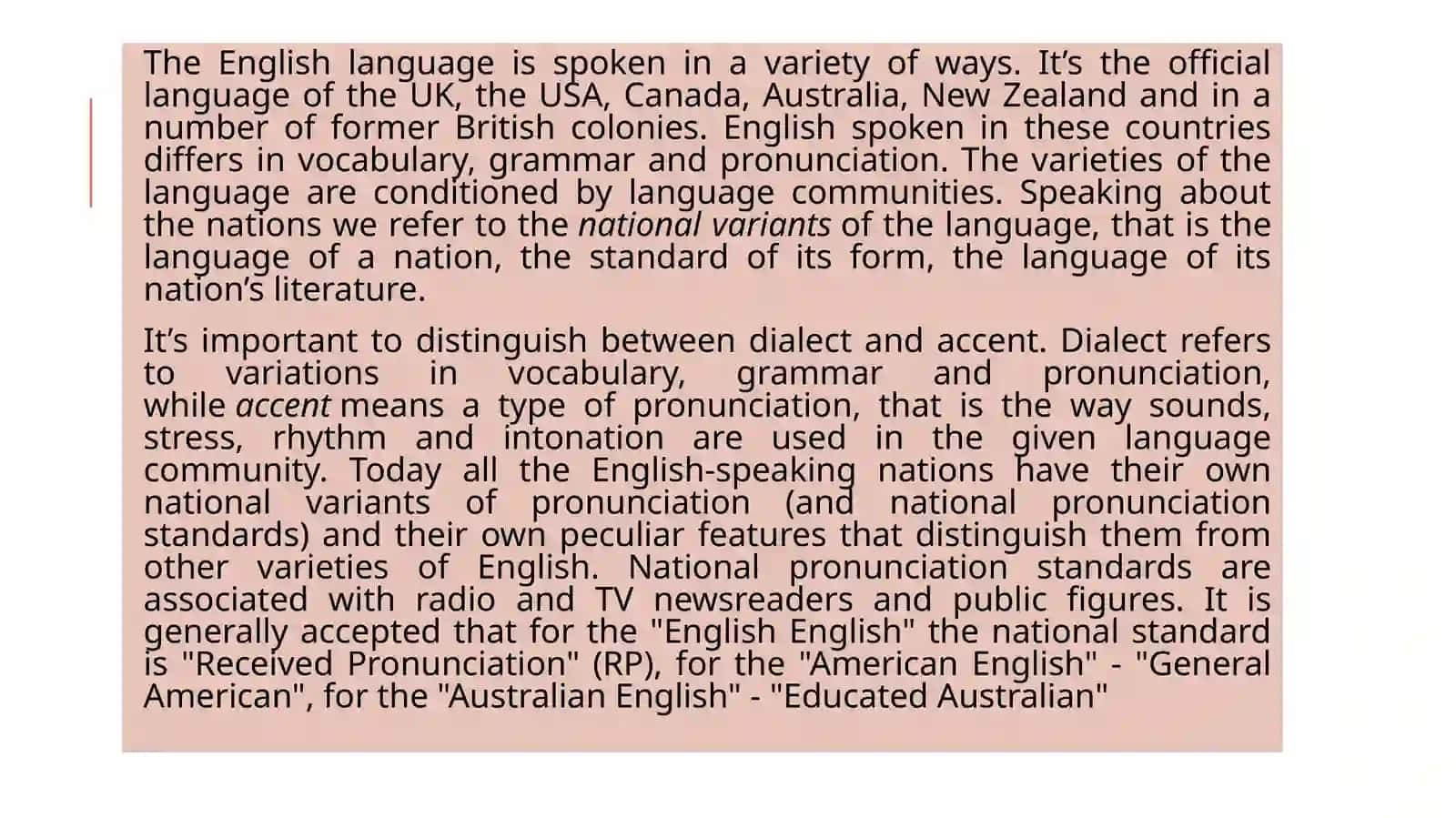 Territorial varieties of English pronunciation 3