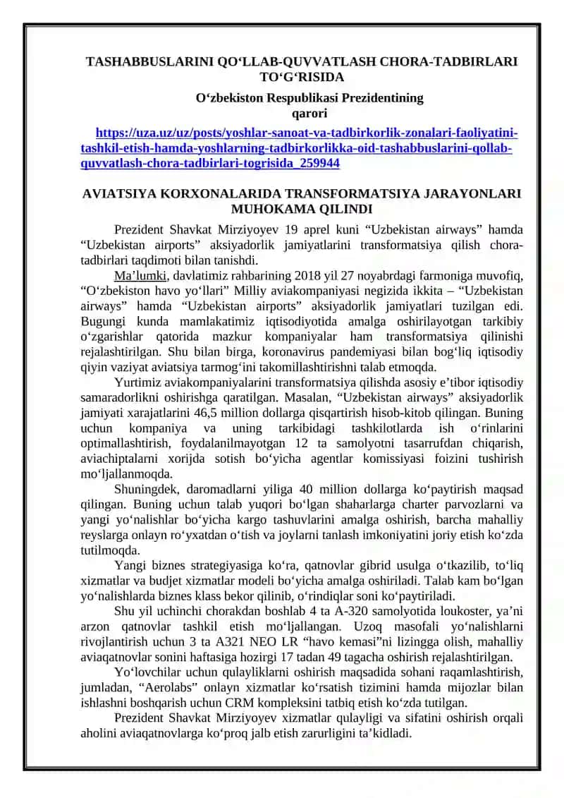 O‘ZBEKISTON RESPUBLIKASIDAGI IQTISODIY, IJTIMOIY-SIYOSIY VOQEALARGA DOIR MA’LUMOTLAR 3