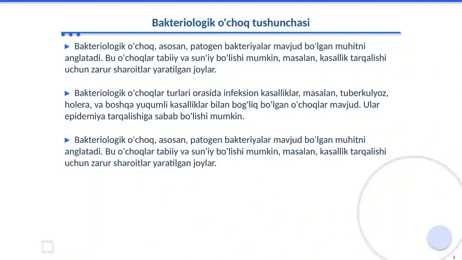 Bakteriologik o'choqda epidemiyaga qarshi chora-tadbirlarni tashkil etish 3