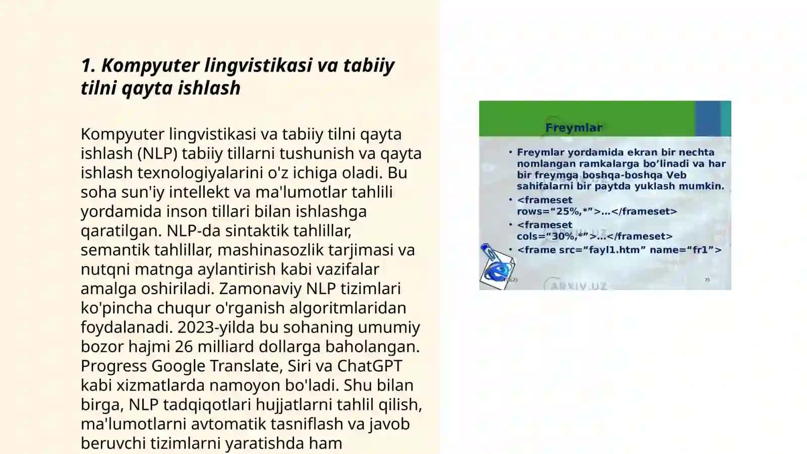 Kompyuter lingvistikasi va tabiiy tilni qayta ishlash 3