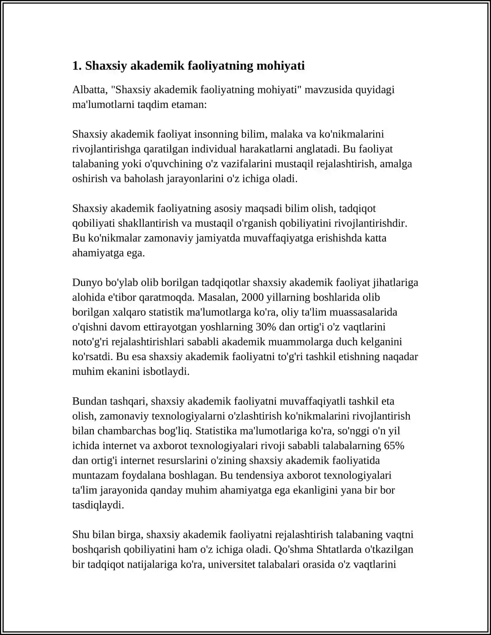 SHAXSIY AKADEMIK FAOLIYAT VA UNING MOHIYATI 3