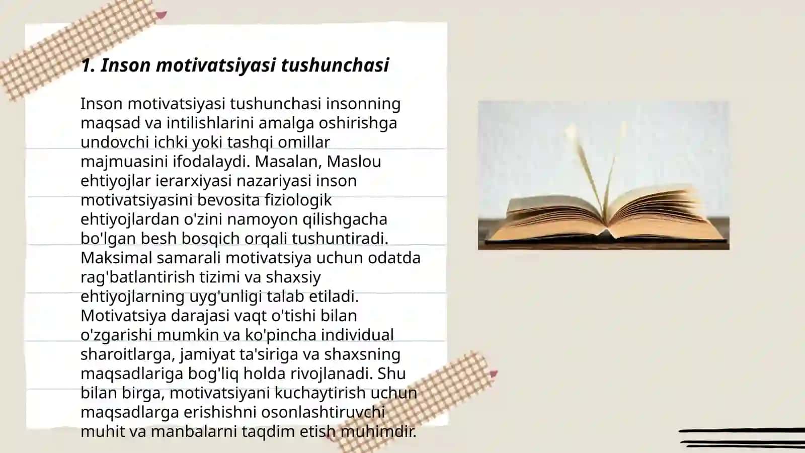 Inson motivatsiyasining vaziyatlilik va shaxslilik jabhalari 3