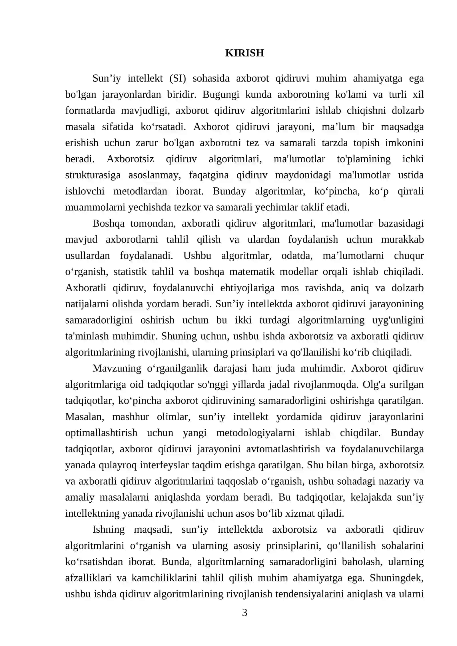 Sun’iy intellektda axborotsiz va axboratli qidiruv algoritmlarini ishlab chiqish 3