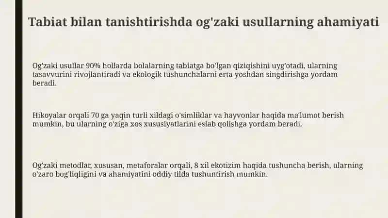 Og'zaki usullar bilan bolalarni tabiat bilan tanishtirish 3