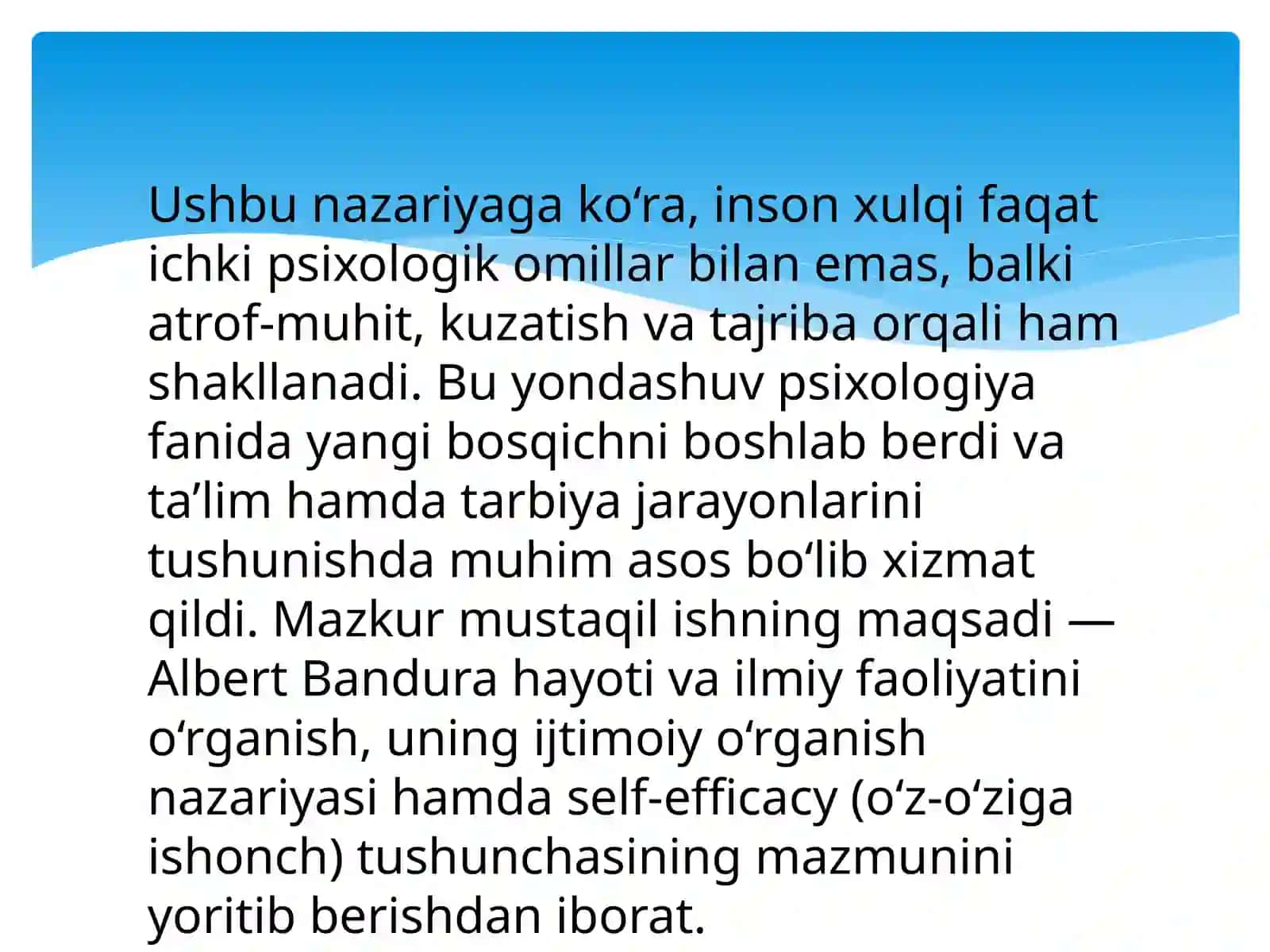 Albert Bandura hayoti va nazariyalari 3