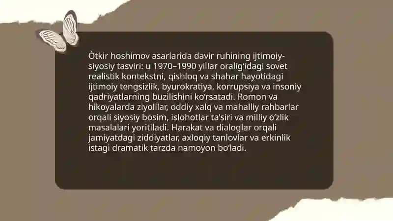 Òtkir hoshimov asarlarida davir ruhi 3