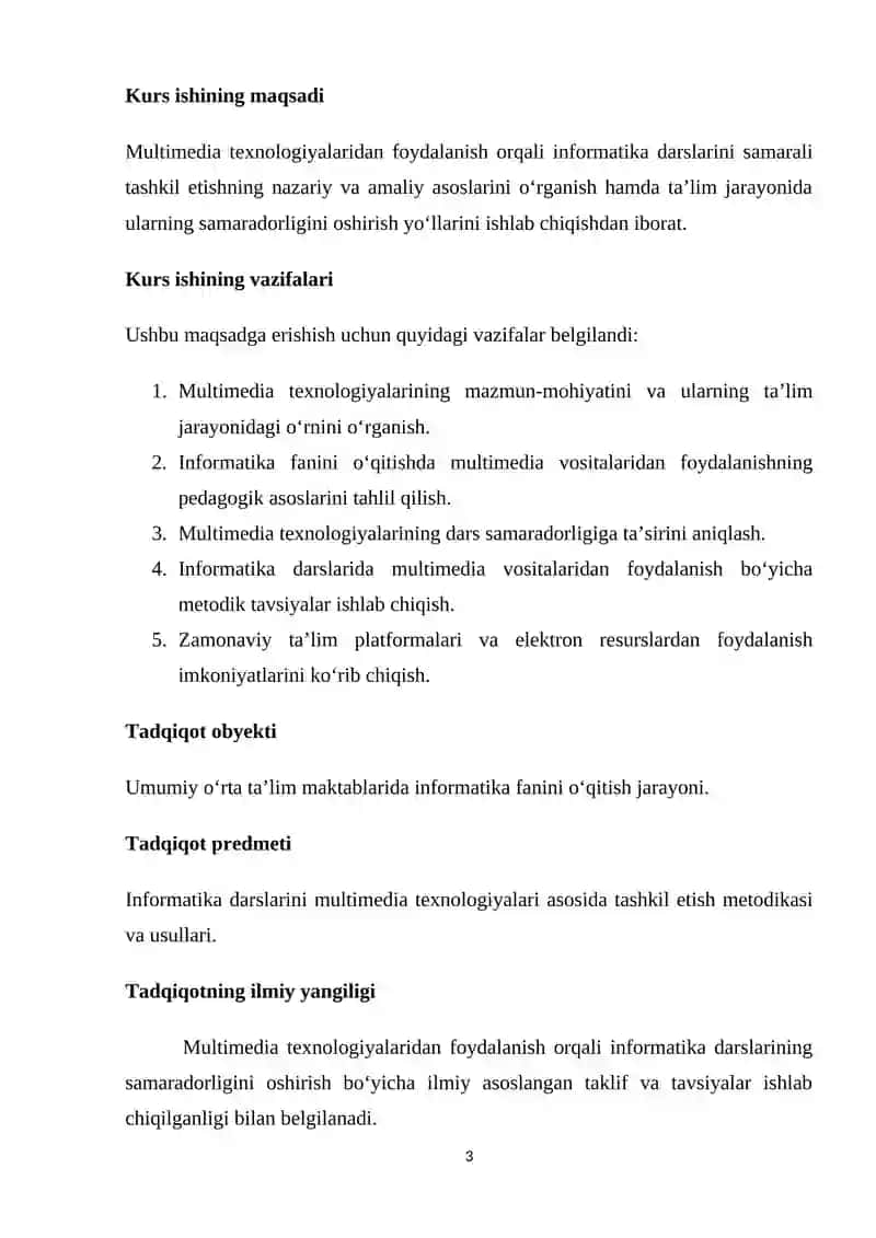 Multimedia texnologiyalaridan foydalanib informatika darslarini tashkil etish 3