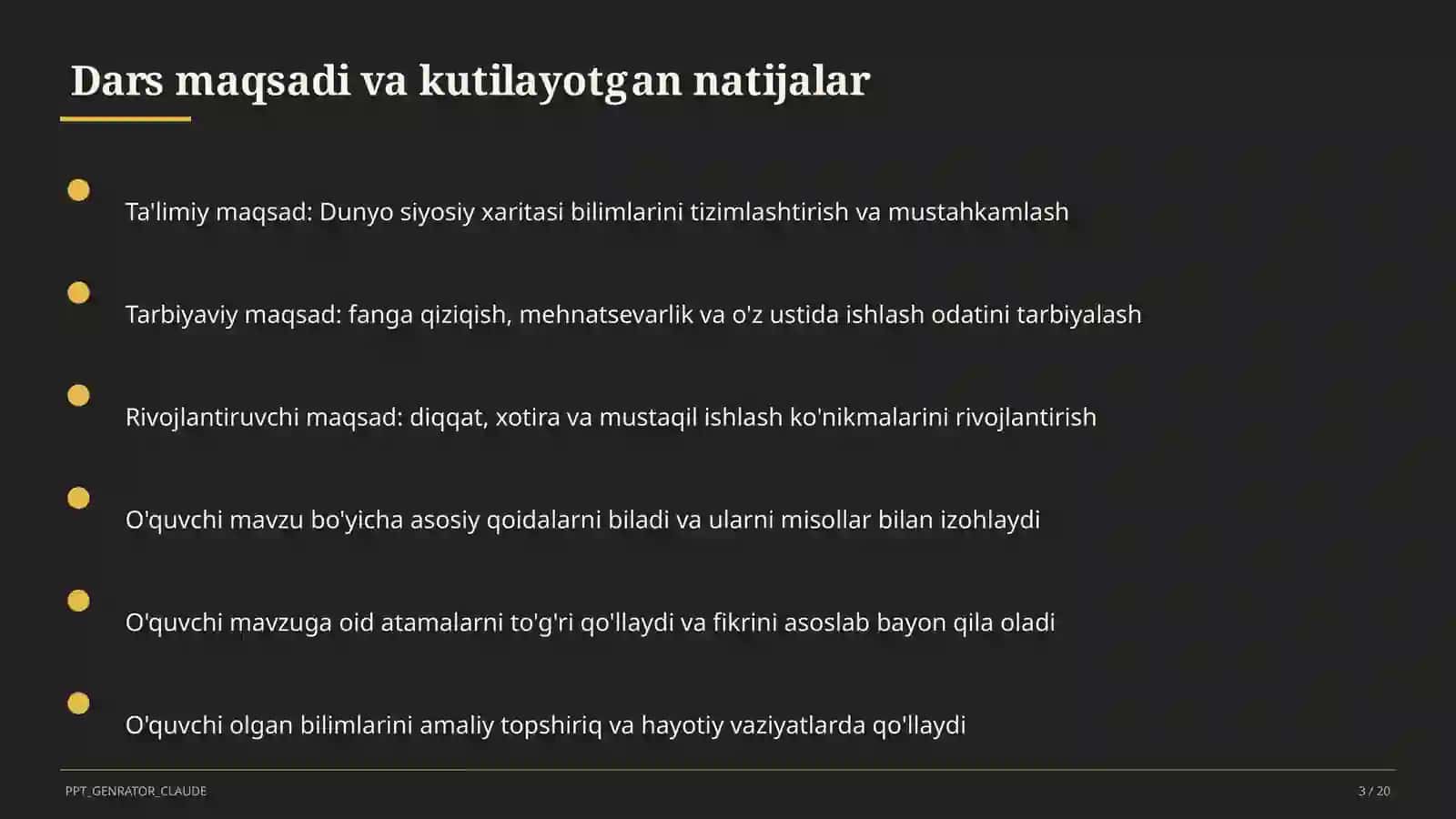 Dunyo siyosiy xaritasi (10-sinf) 3
