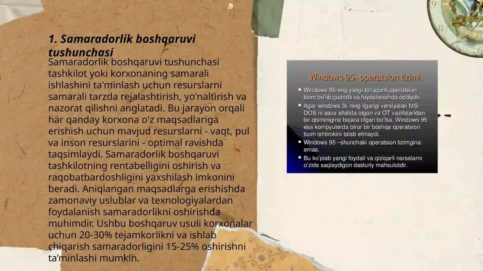 Samaradorlik boshqaruvi 3
