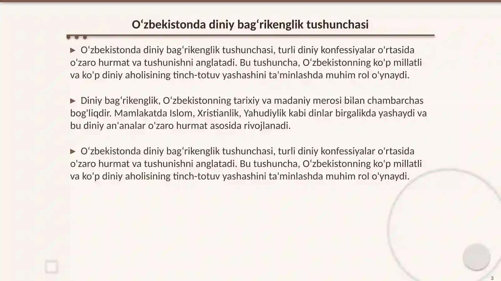 Oʻzbekistonda konfessiyalar aro diniy bagʻrikenglikning tarixiy tajribasi 3