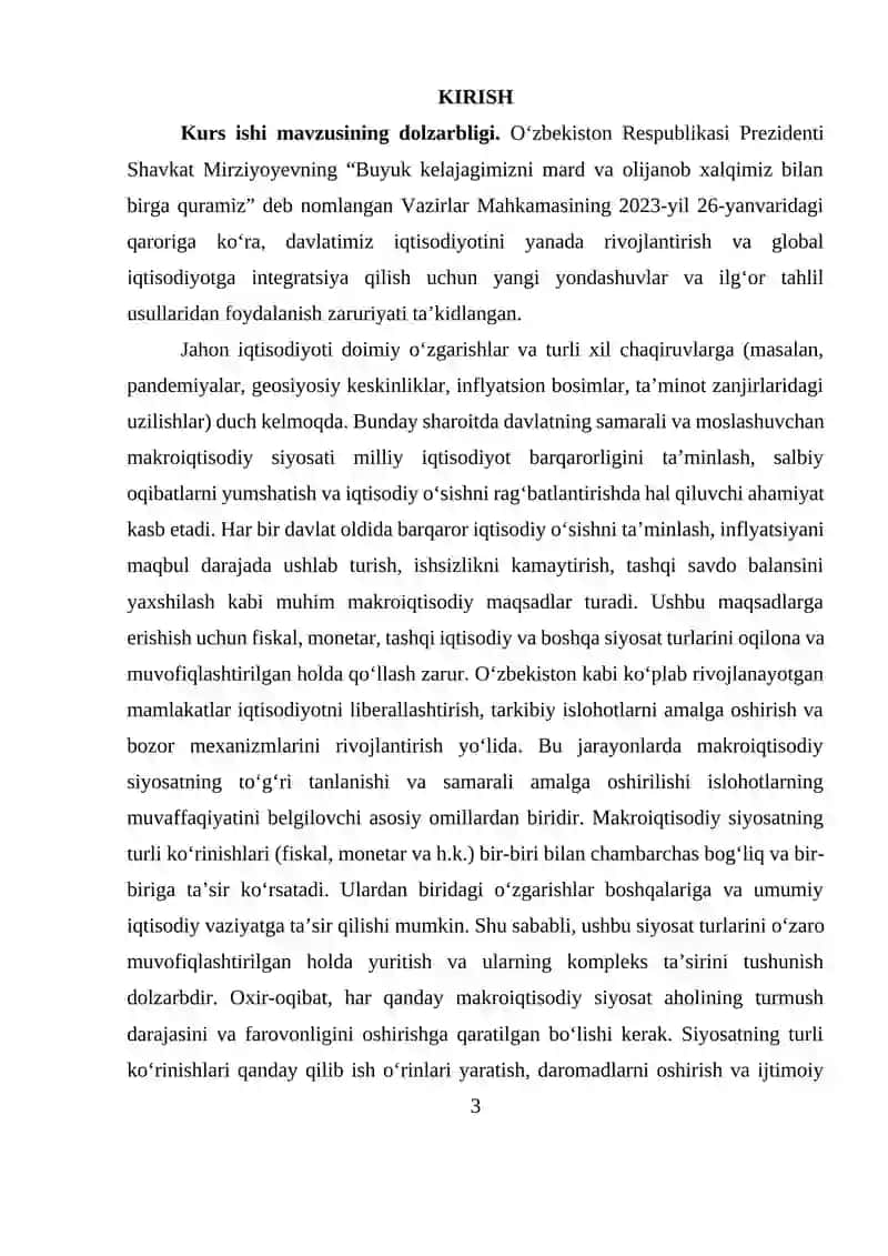 Davlat tomonidan yuritiladigan makroiqtisodiy siyosatning ko‘rinishlari 3