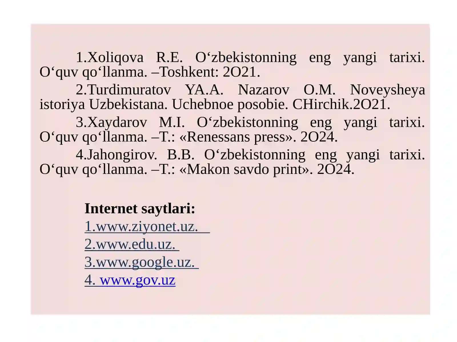 "O’ZBEKISTОNNINGENG YANGITАRIХI”FАNININGPREDMETI, MАQSАDIVАVАZIFАLАRI,NАZАRIY-METОDОLОGIKTАMОYILLАRI 3