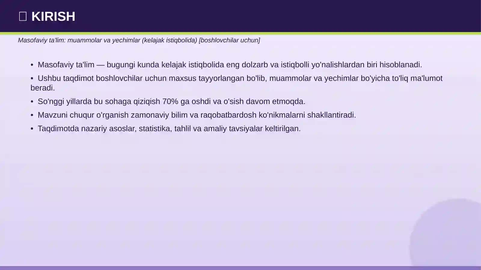 MASOFAVIY TA'LIM 3