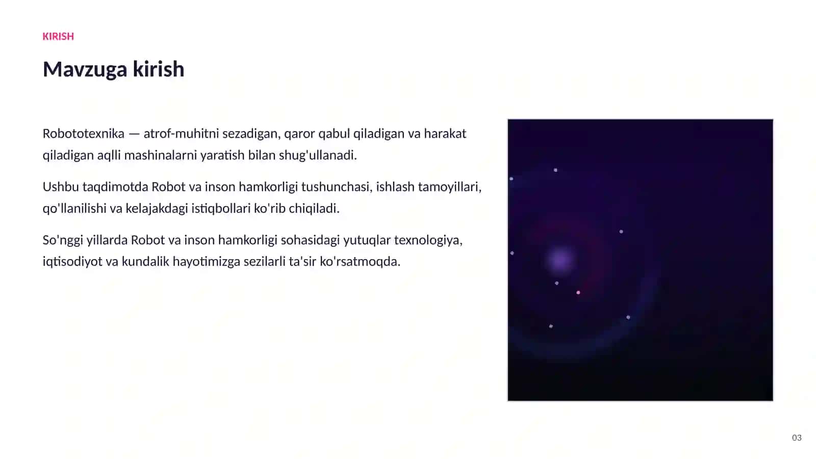 SUN'IY INTELLEKT • ROBOTOTEXNIKA 3