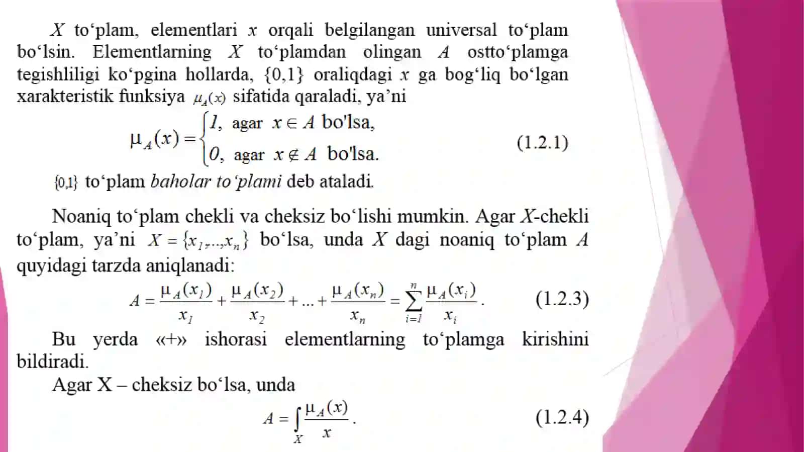 Ishlov berish mantiqiy qonunlari 3