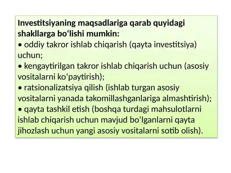 QISHLOQXO‘JALIGIDAINVESTITSIYA VA INVESTITSIYAFAOLIYATI 3