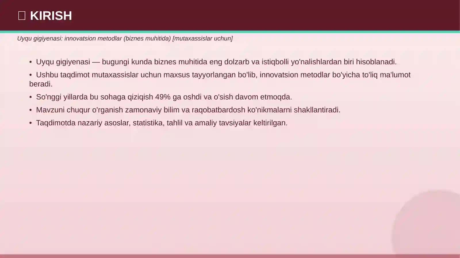 Uyqu gigiyenasi: innovatsion metodlar (biznes muhitida) [mutaxassislar uchun] 3
