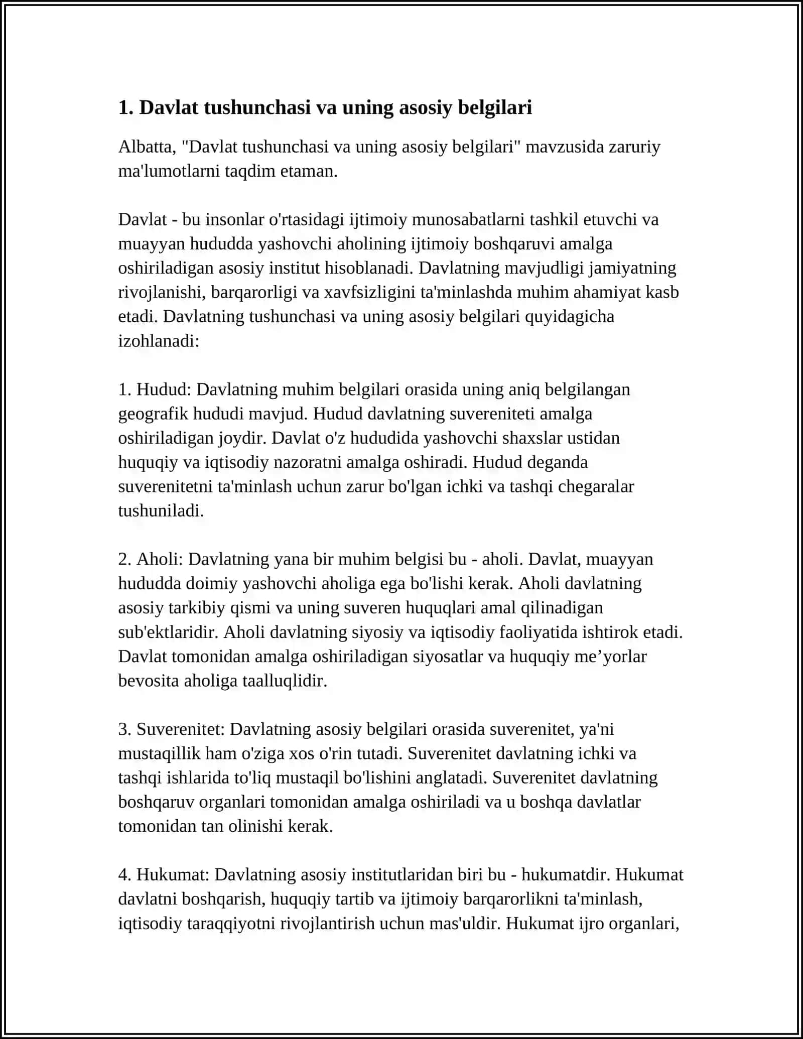 DAVLAT TUSHUNCHASI. OʻZBEK DAVLATCHILIGINING TARIXIY TUSHUNCHASI 3
