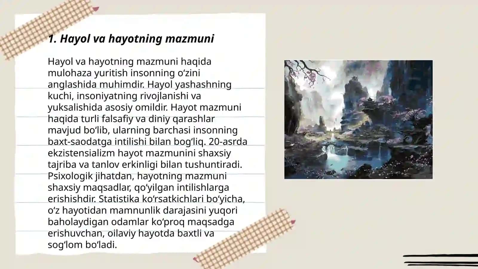 Hayol va hayotning mazmuni 3