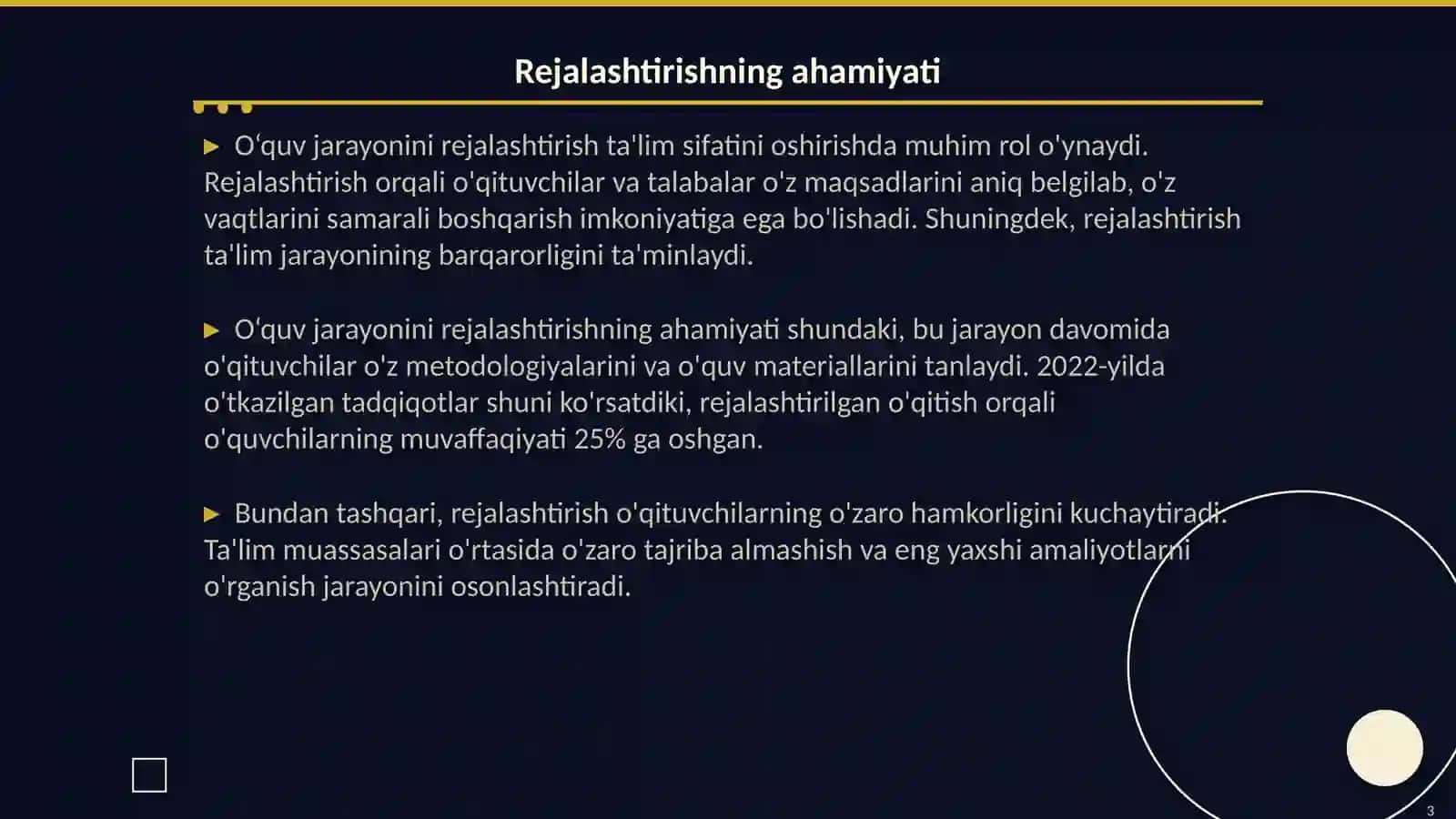Rejalashtirishni O‘quv ishlarini rejalashtirish 3