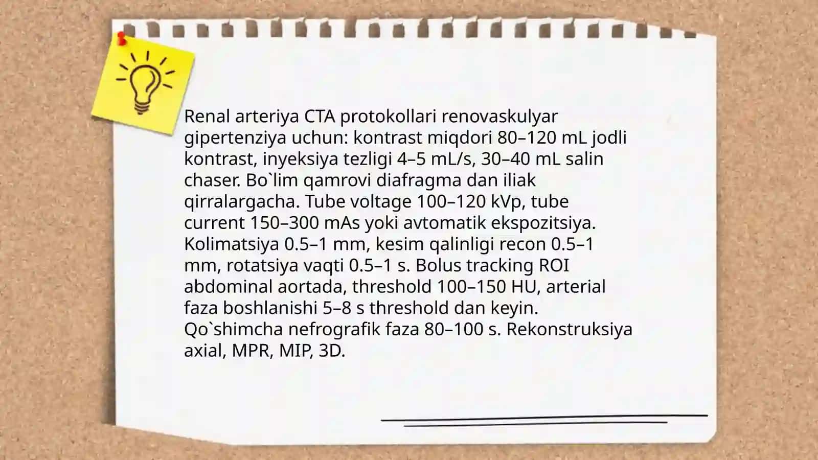 Renal arteriya CTA protokollari renovaskulyar gipertenziya uchun 3