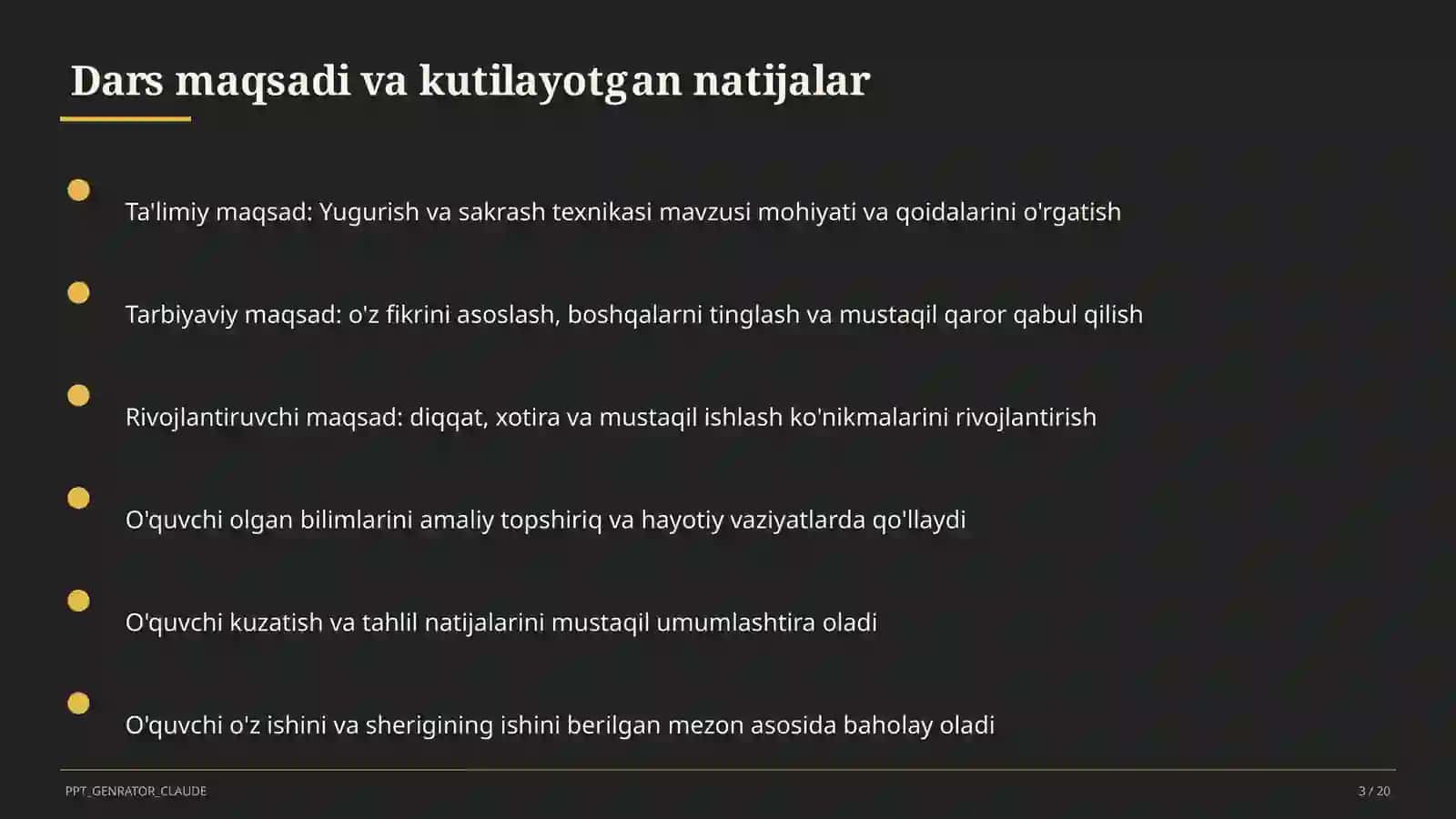 Yugurish va sakrash texnikasi (2-sinf) 3