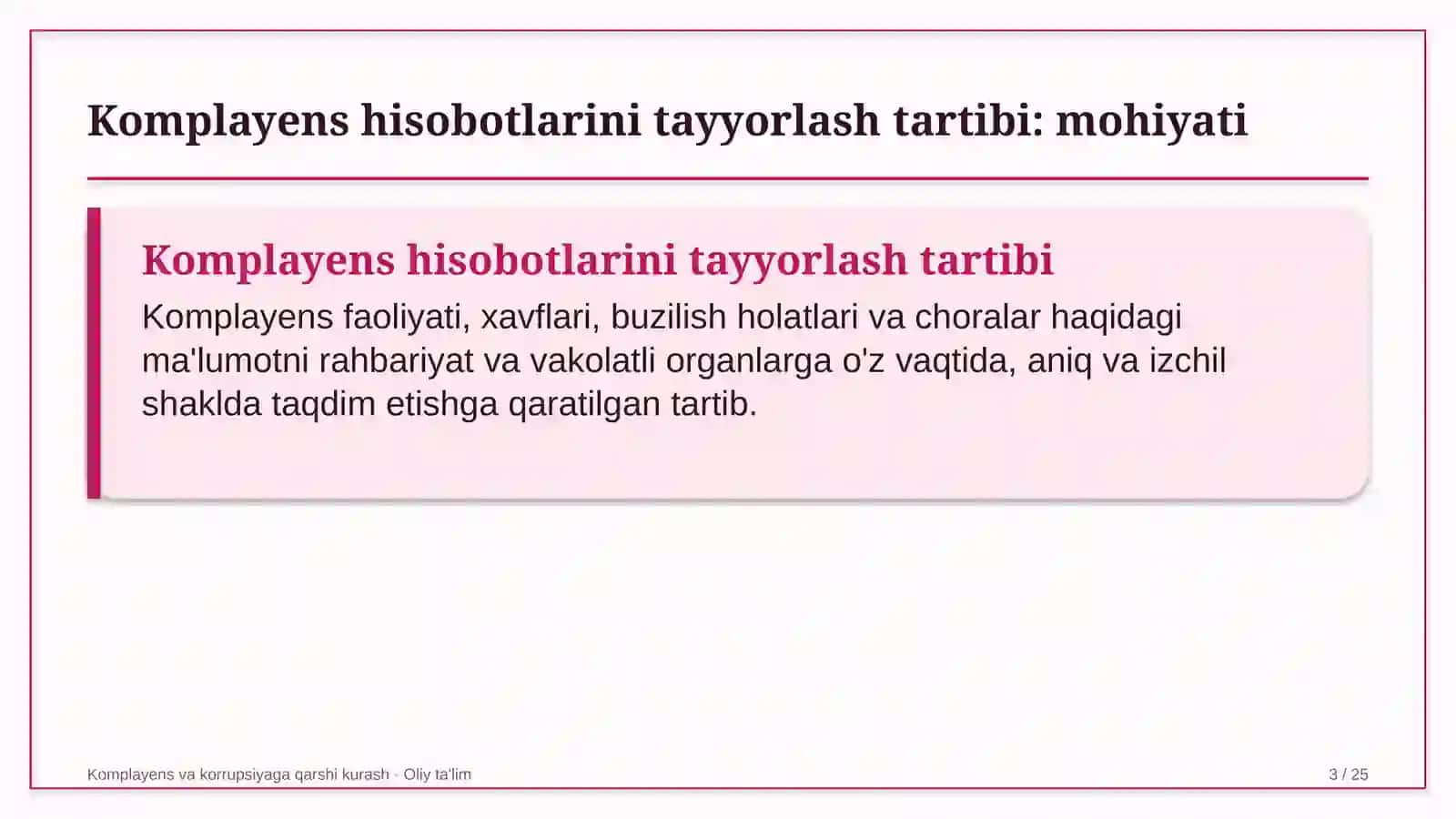 santexnika montaj ishlarida komplayens hisobotlarini tayyorlash tartibi 2105 3