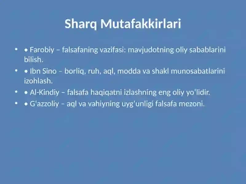 Falsafaning Mazmuni 3