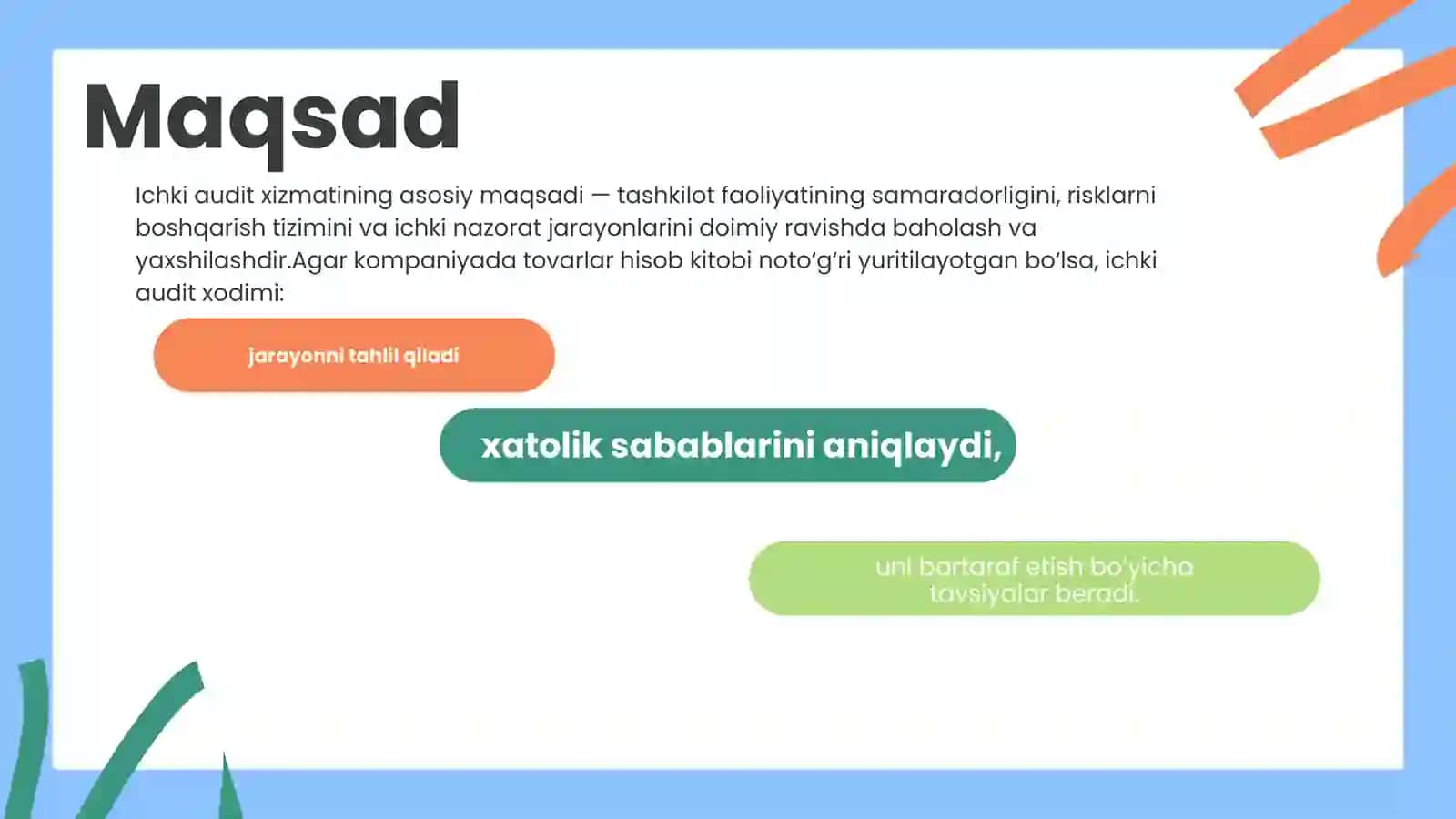 Ichki audit xizmatini tashkil etish 3