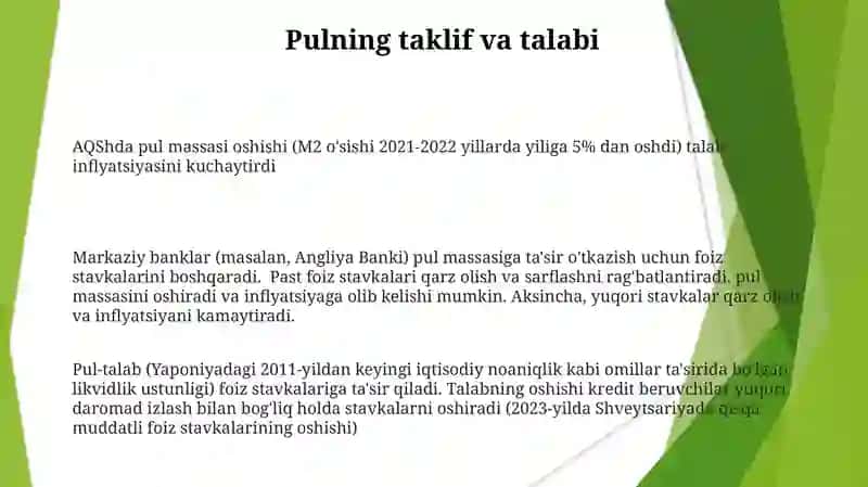 Infliyatsiya va foiz stavkalar o'rasida bog'liqlik 3