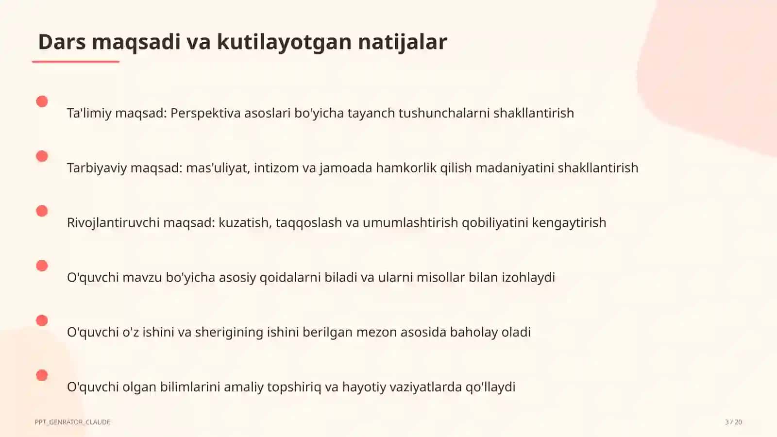 Perspektiva asoslari (5-sinf) 3