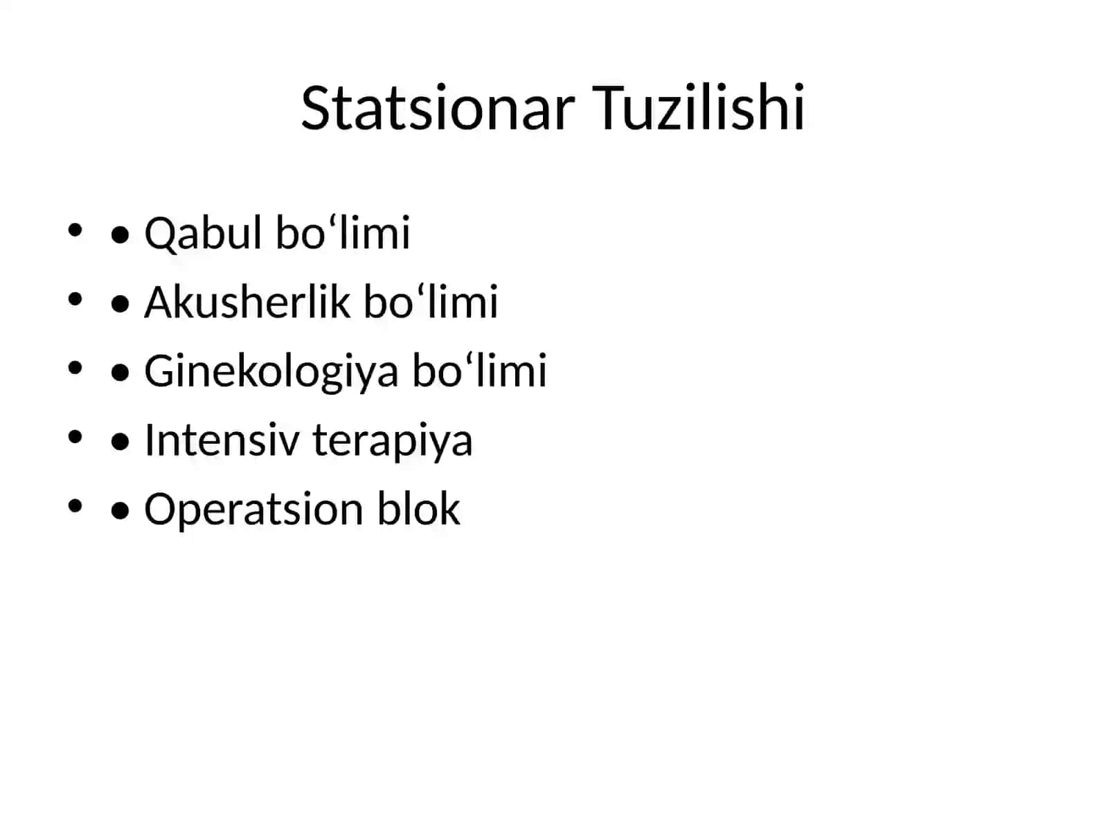 Akusherlik va Ginekologik Statsionarning Tuzilishi va Ayollar Jinsiy A’zolarining Klinika Anatomiyasi 3