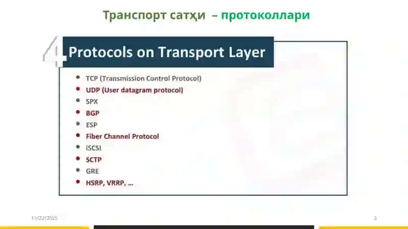 Транспорт сатҳи 3