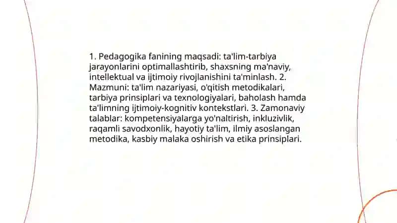 Pedagogika fanining maqsadi, vazifalari va ilmiy tadqiqot metodlari tasnifi 3