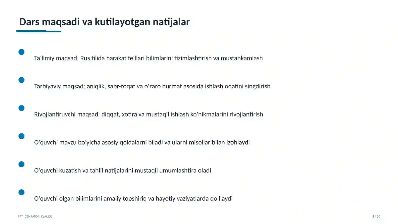 Rus tilida harakat fe'llari (6-sinf) 3