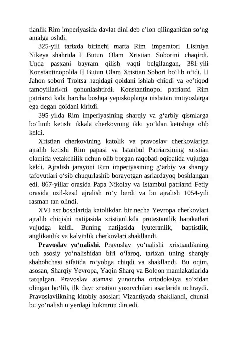 JAHON DINLARI. XRISTIANLIK 3