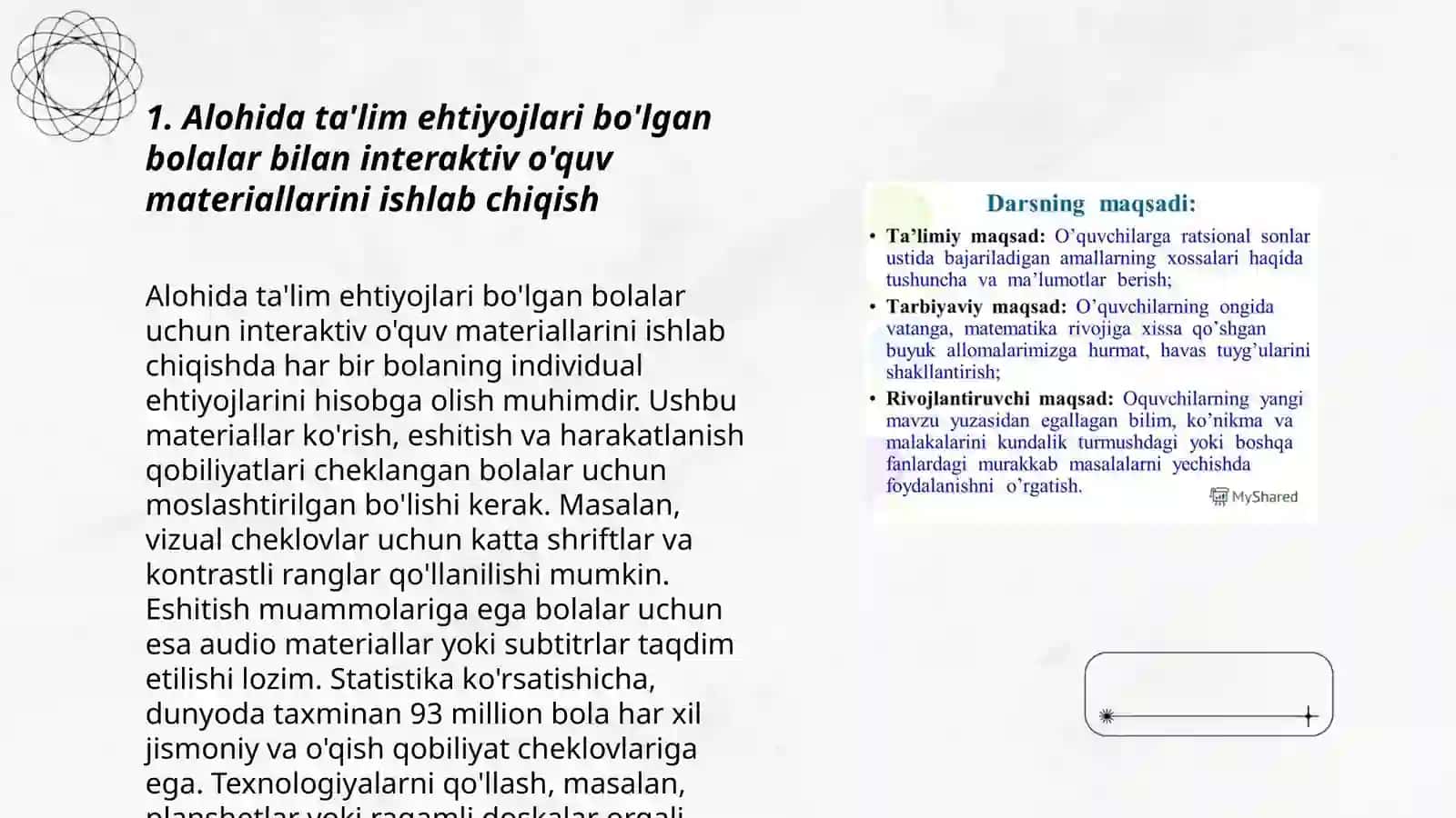 Alohida ta'lim ehtiyojlari bo'lgan bolalar bilan jarayonlarini rivojlantirish bo'yicha didaktik materiallar 3