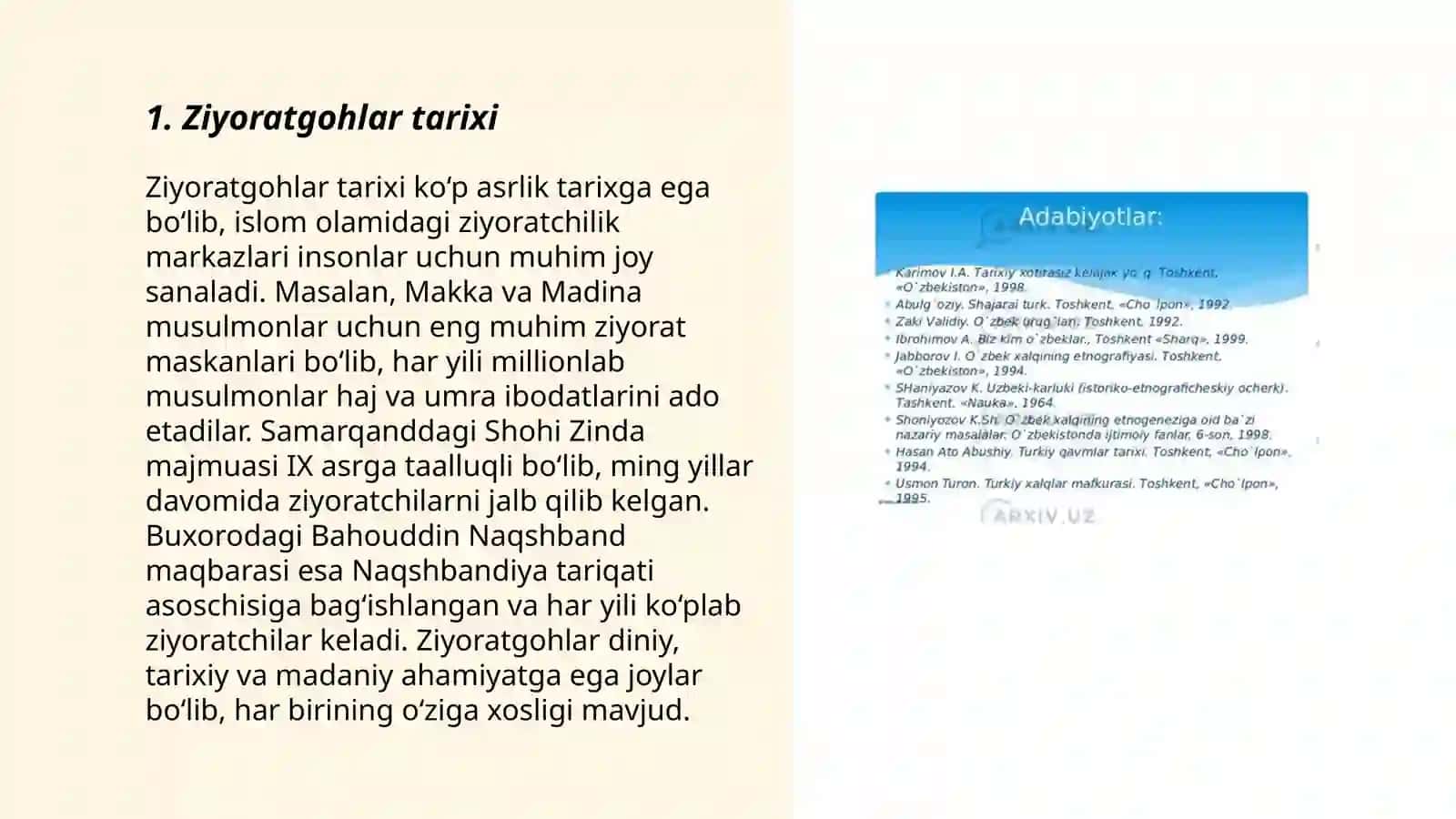 Ziyorat ziyoratgohlarning òzbek xalqining etnomadaniy hayotida tutgan òrni 3