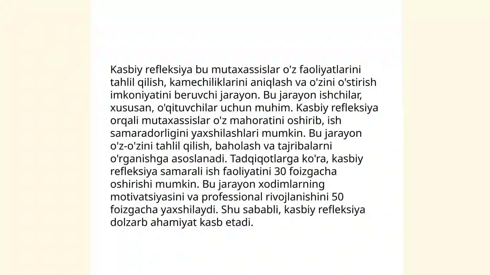 O‘QITUVCHI PEDAGOGIK FAOLIYATIDA KASBIY REFLEKSIYANING O‘RNI 3