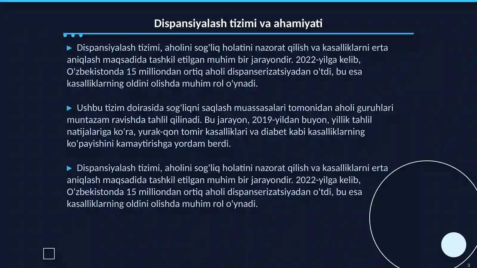 Dispanserizasiya, profilaktika va g'lomlashtirish ishlarni otkazish 3