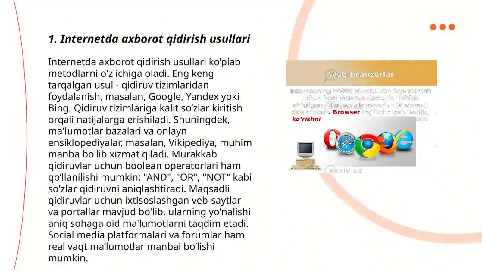 Internetda axborot qidirish usullari 3