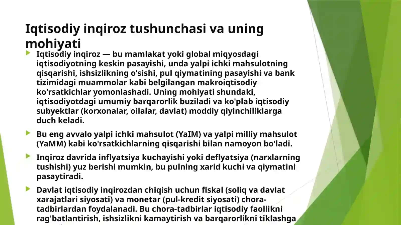 Iqtisodiyot nazariyasi fanidan taqdimot ishi 3