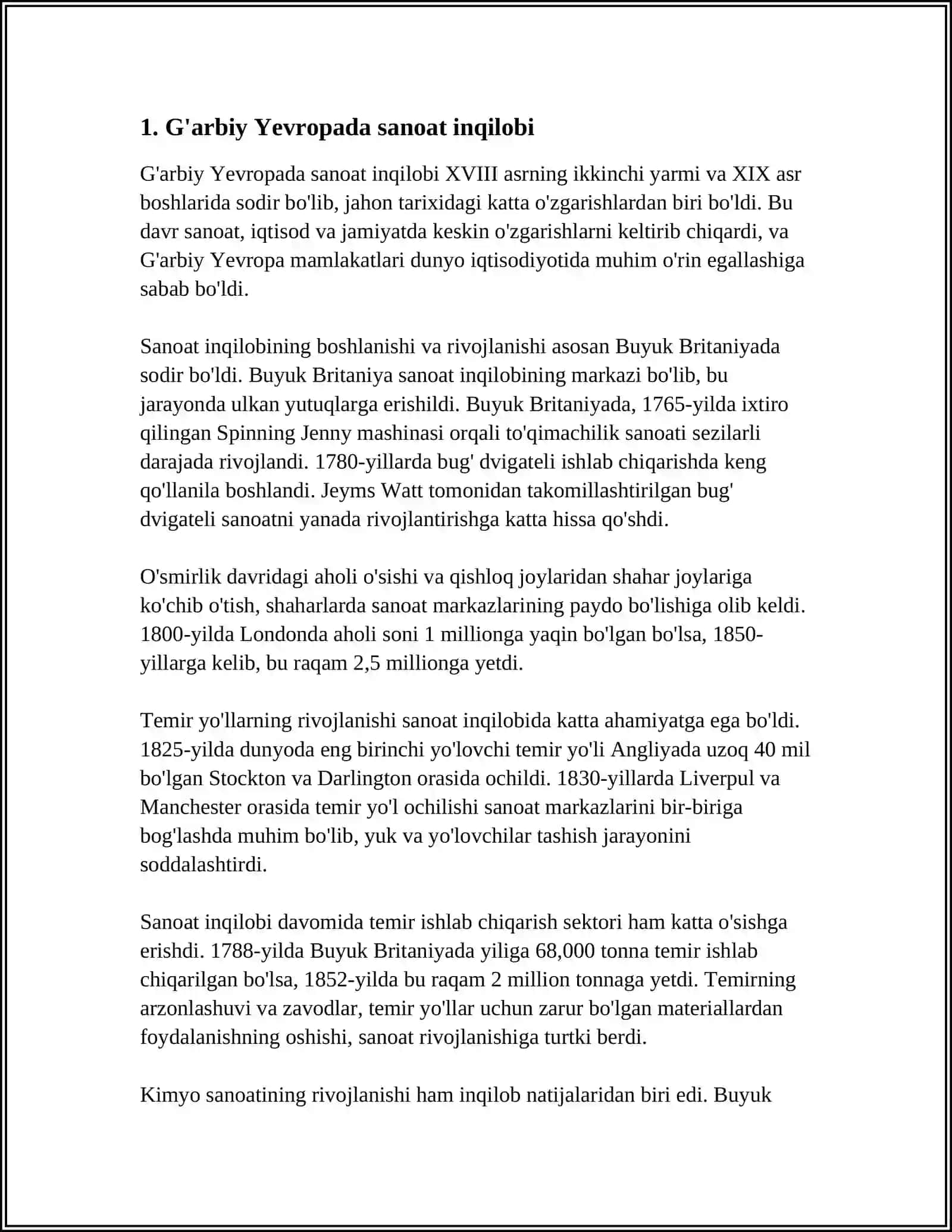 G'arbiy Yevropa va Amerika Davlatlari 19-asr oxiri va 20-asr boshlarida 3