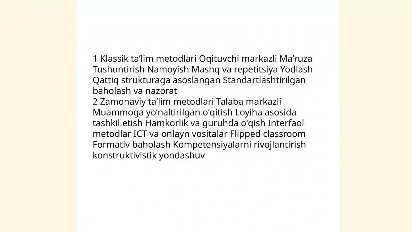 Ta'lim metodlatining tasniflanishi 3